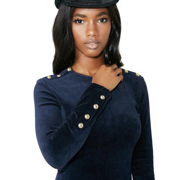 Juicy Couture Regal Sheath Velour Solid Fitted Stretch Dress - Picture 2 of 6